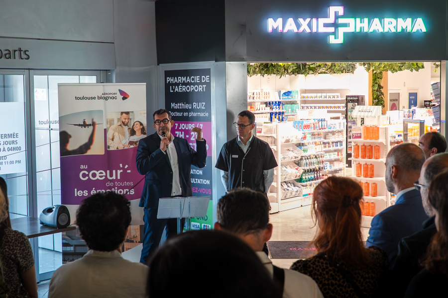 Cérémonie d’inauguration de la nouvelle pharmacie à l’aéroport Toulouse-Blagnac.  