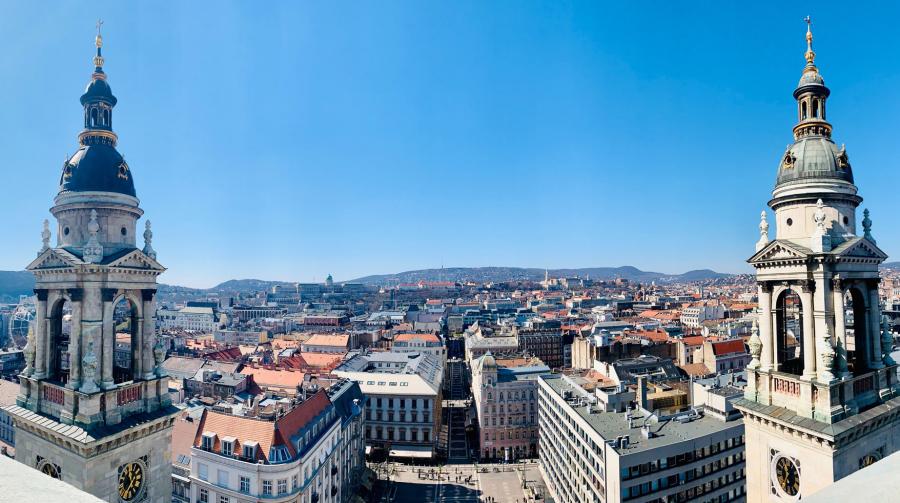 Panorama en haut de la Basilique Saint Etienne, Budapest
