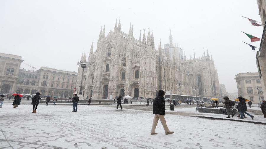 Milan, Italie, neige