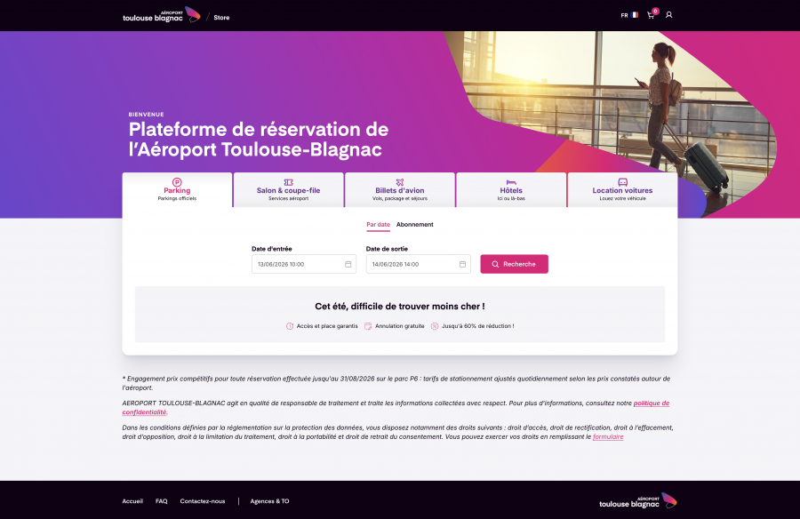 Plateforme de réservation de l’Aéroport Toulouse-Blagnac