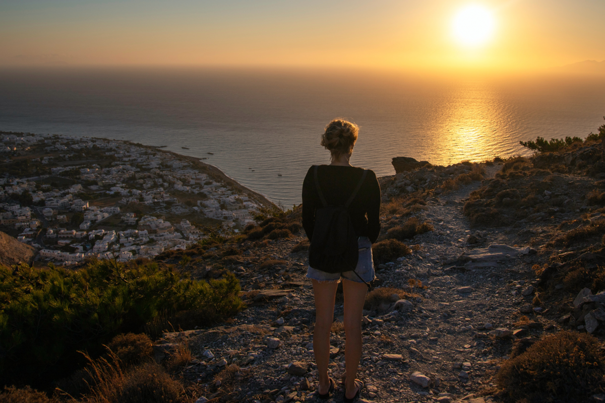 Voyager seul, Santorin Grèce